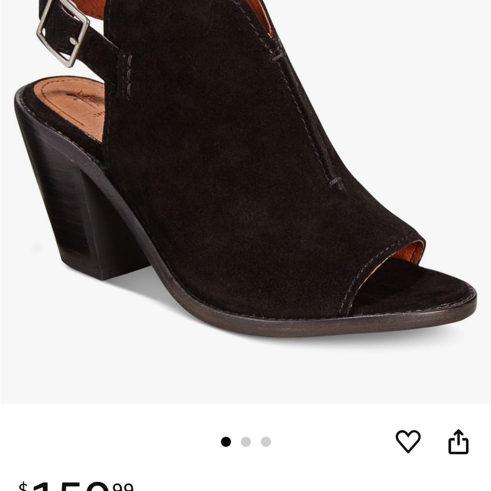 Women's Black Suede Heeled Sandals